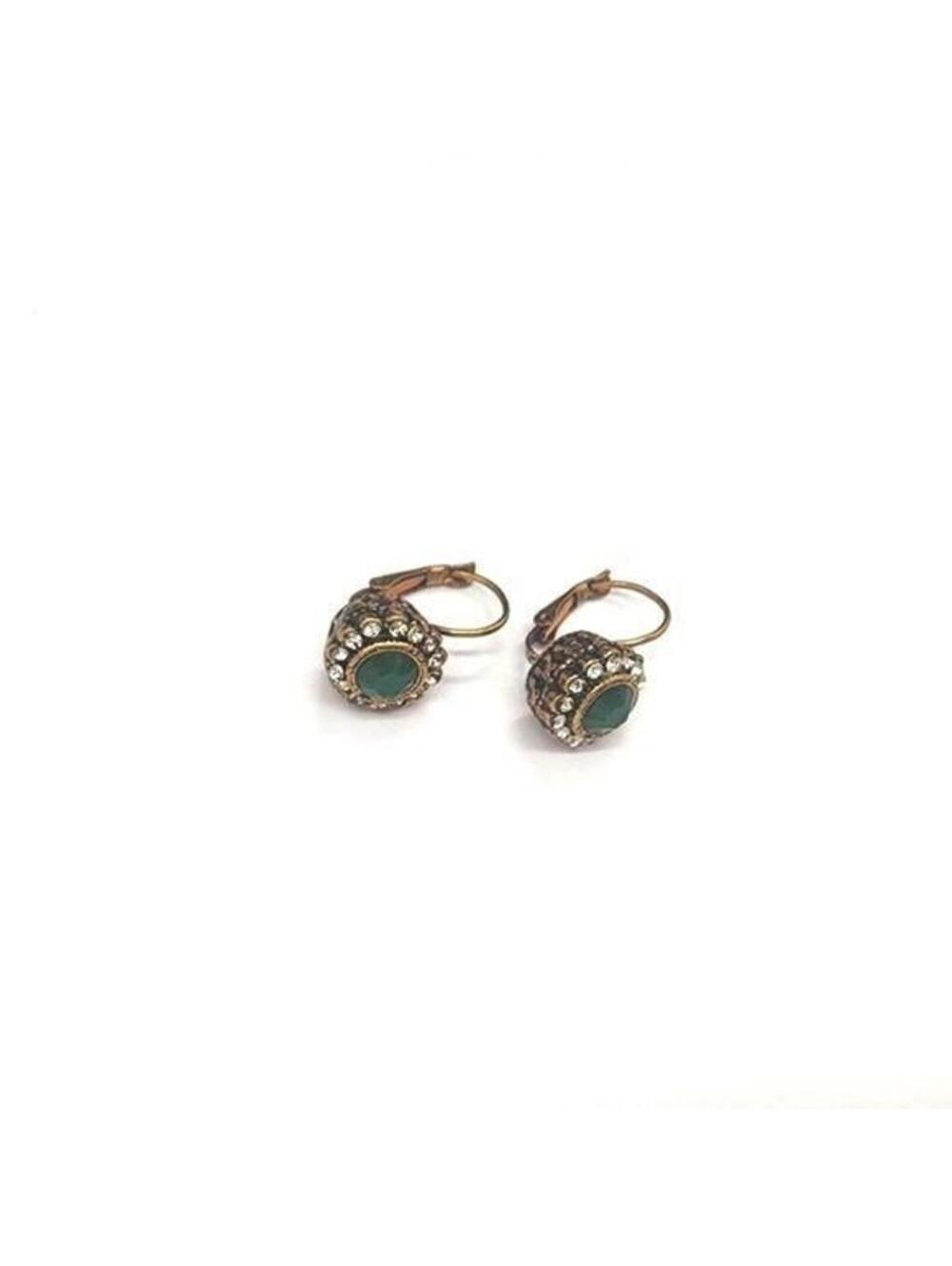 Green Rhinestones Earrings